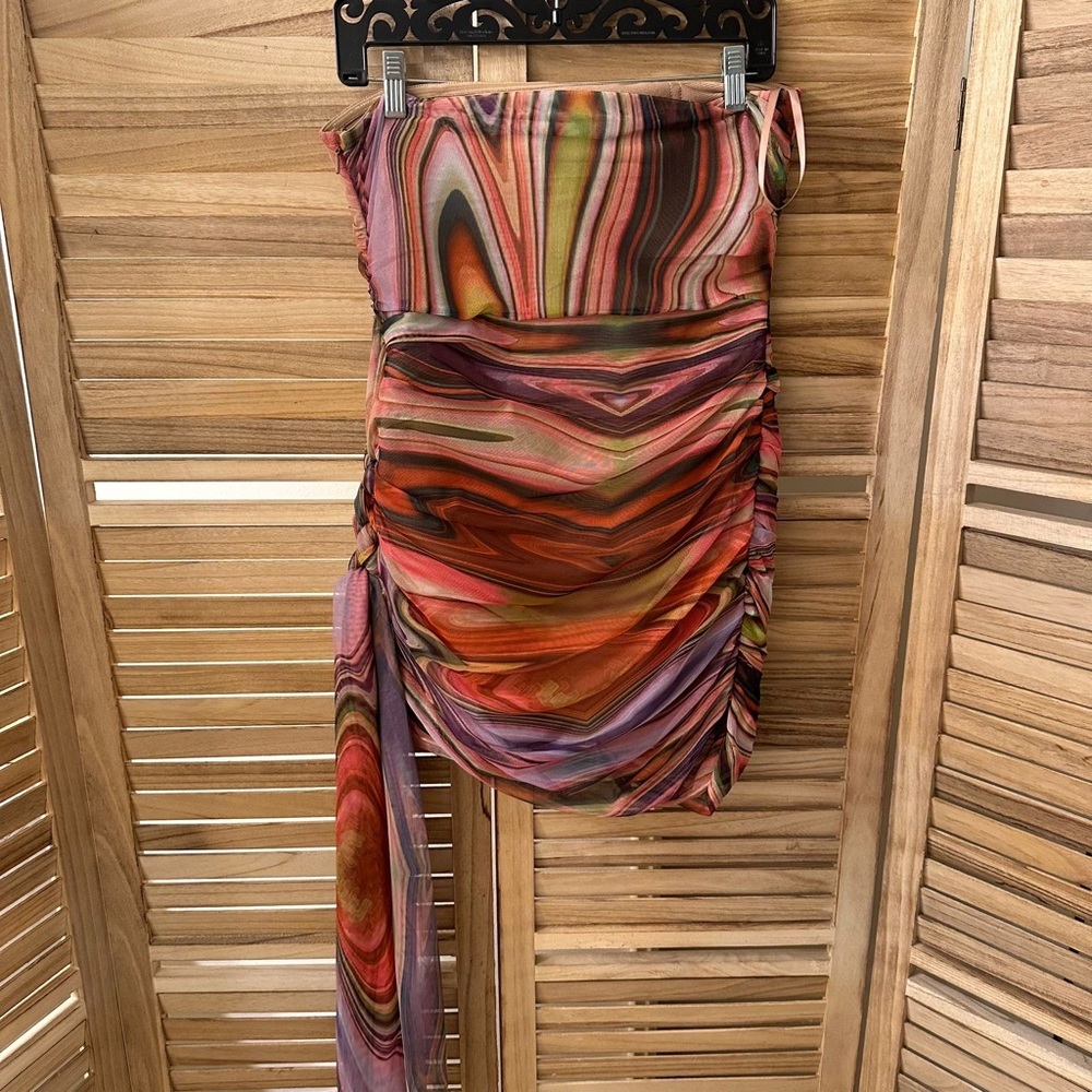 Elliatt Nala Psychedelic Colorful Rainbow Pride Rave Party Mini Dress Size XL - Picture 9 of 11